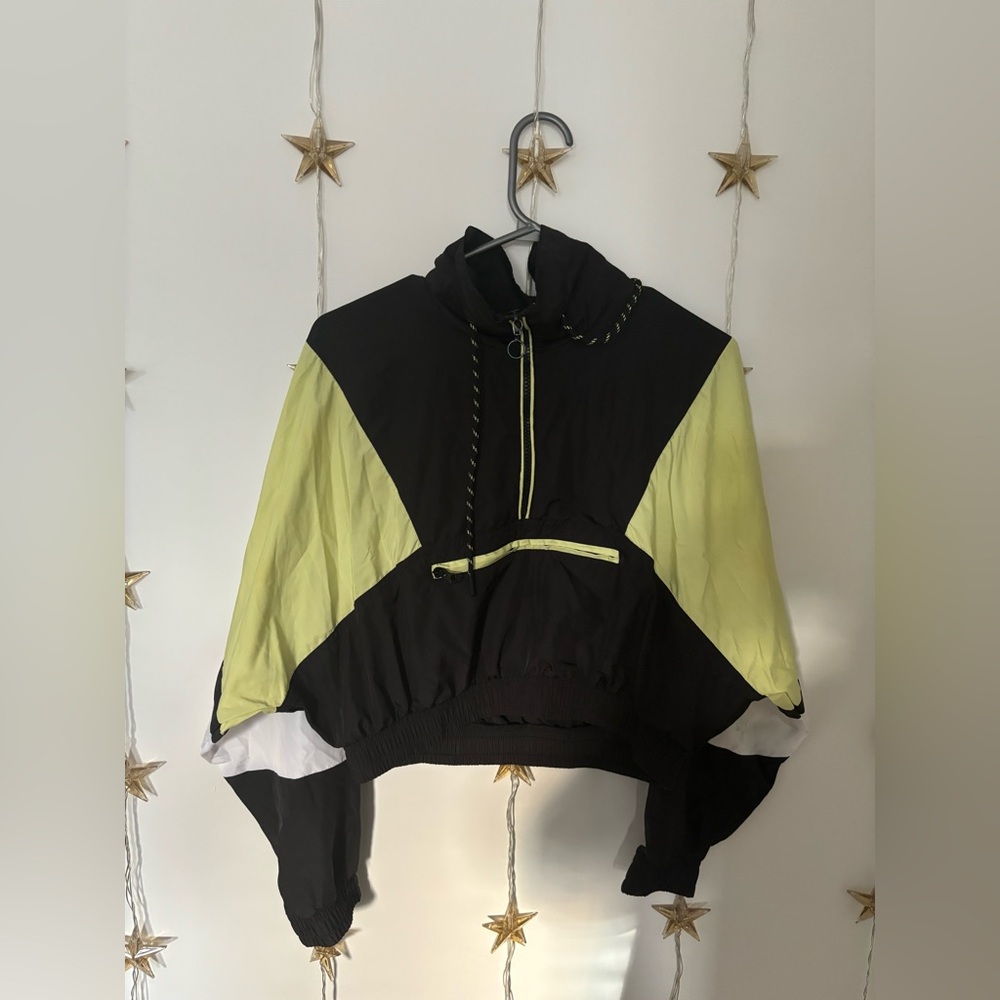 Green and black H&M windbreaker